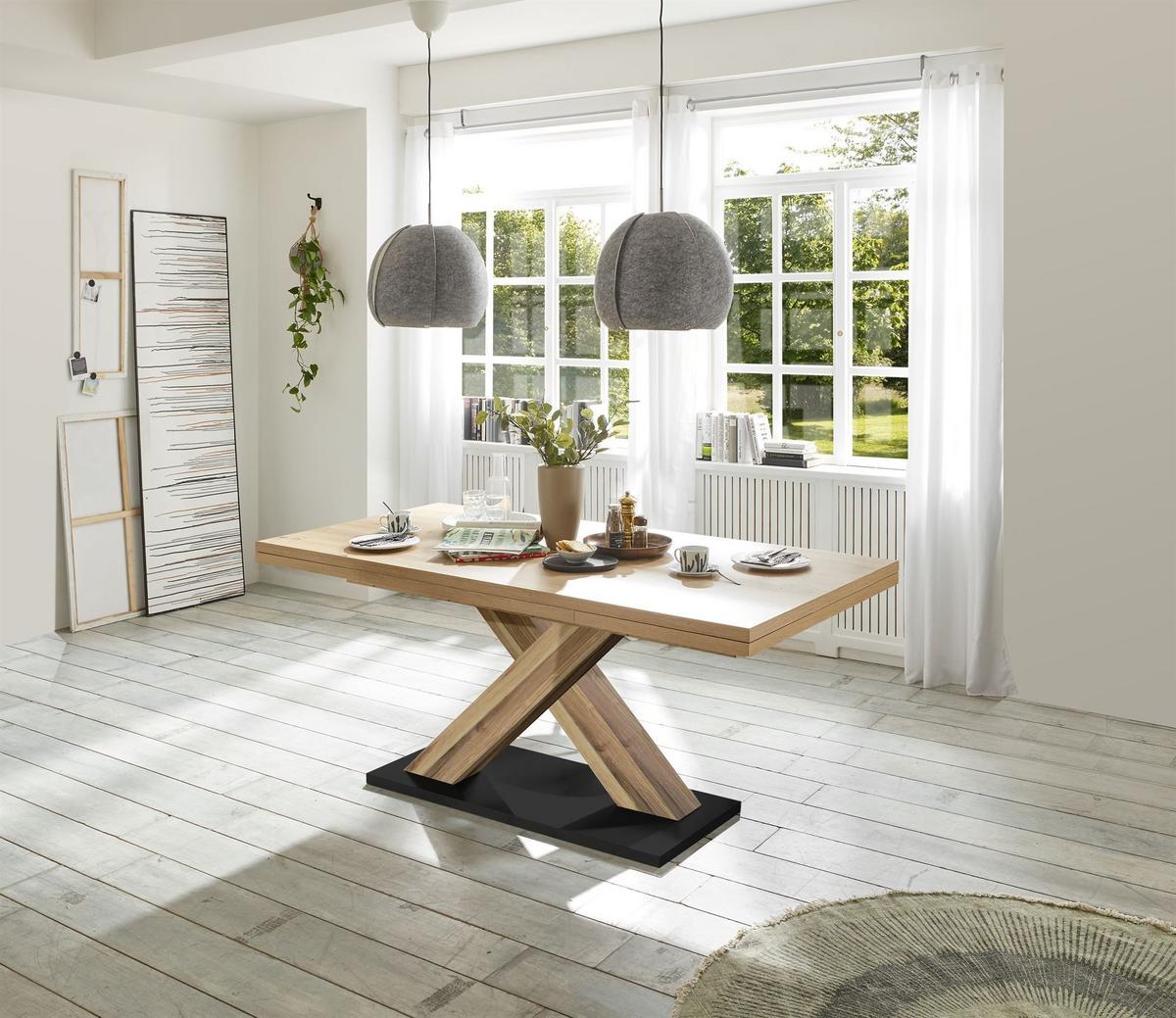 ESSTISCH ausziehbar Elene 160x90x76 Plankeneiche/Asteiche - Eiche Artisan, Holzwerkstoff (160/90/76cm) - 58aufmkessel