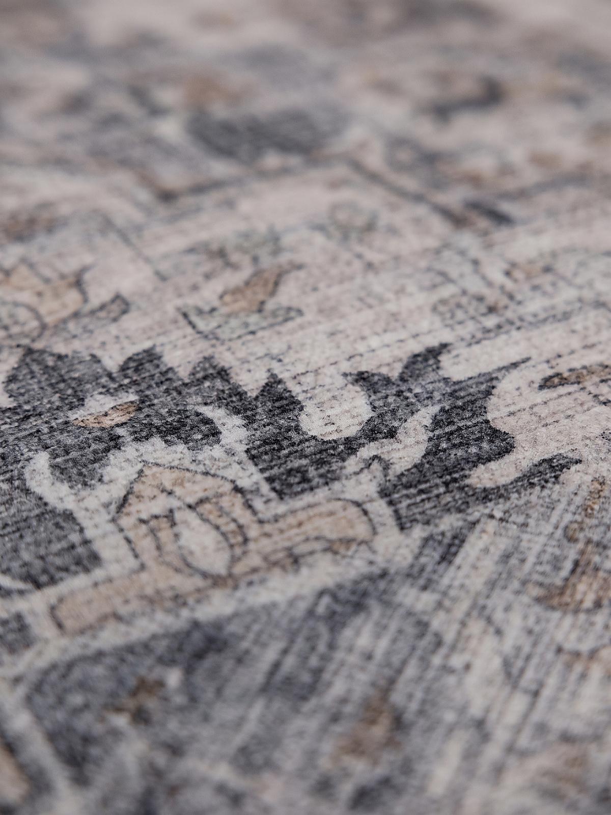 TEPPICH Kurzflor, waschbar, mit Medaillon, VERNANTE in Beige-Grau, 160 x 230 cm - Beige, Textil (160/230cm) - KADIMA DESIGN