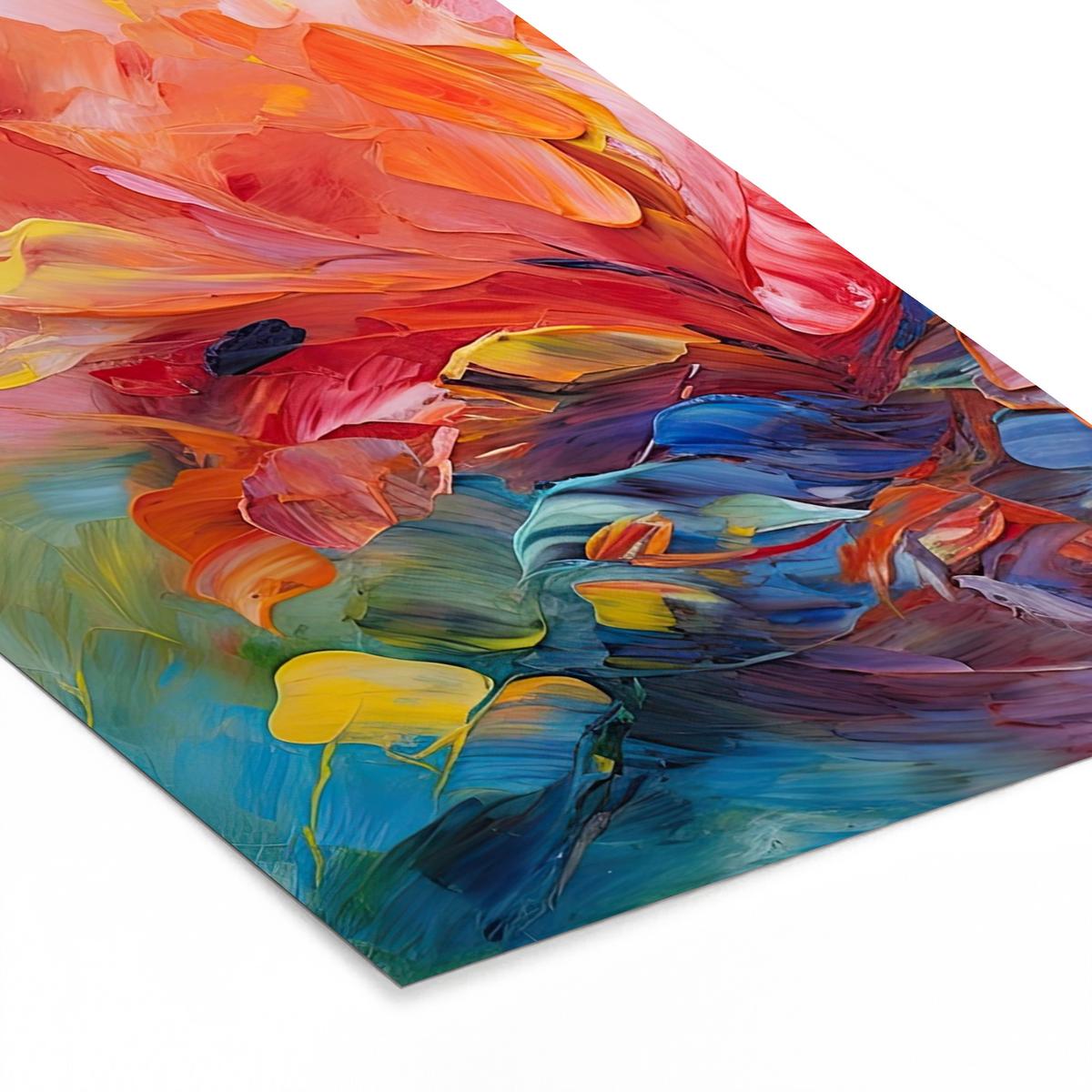 POSTER MIT RAHMEN Ölgemälde - Kunst - Abstrakt - Farbenfroh 60x90 cm - Altrosa, Papier (60/90cm) - MuchoWow