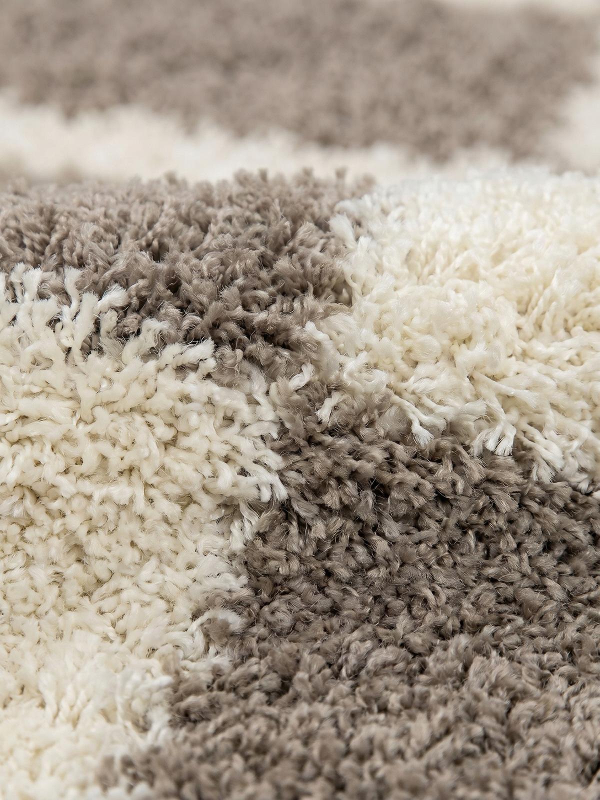 TEPPICH Hochflor WERFEN in Beige, kariert, Ø 80 cm - Beige, Textil (80/80cm) - KADIMA DESIGN