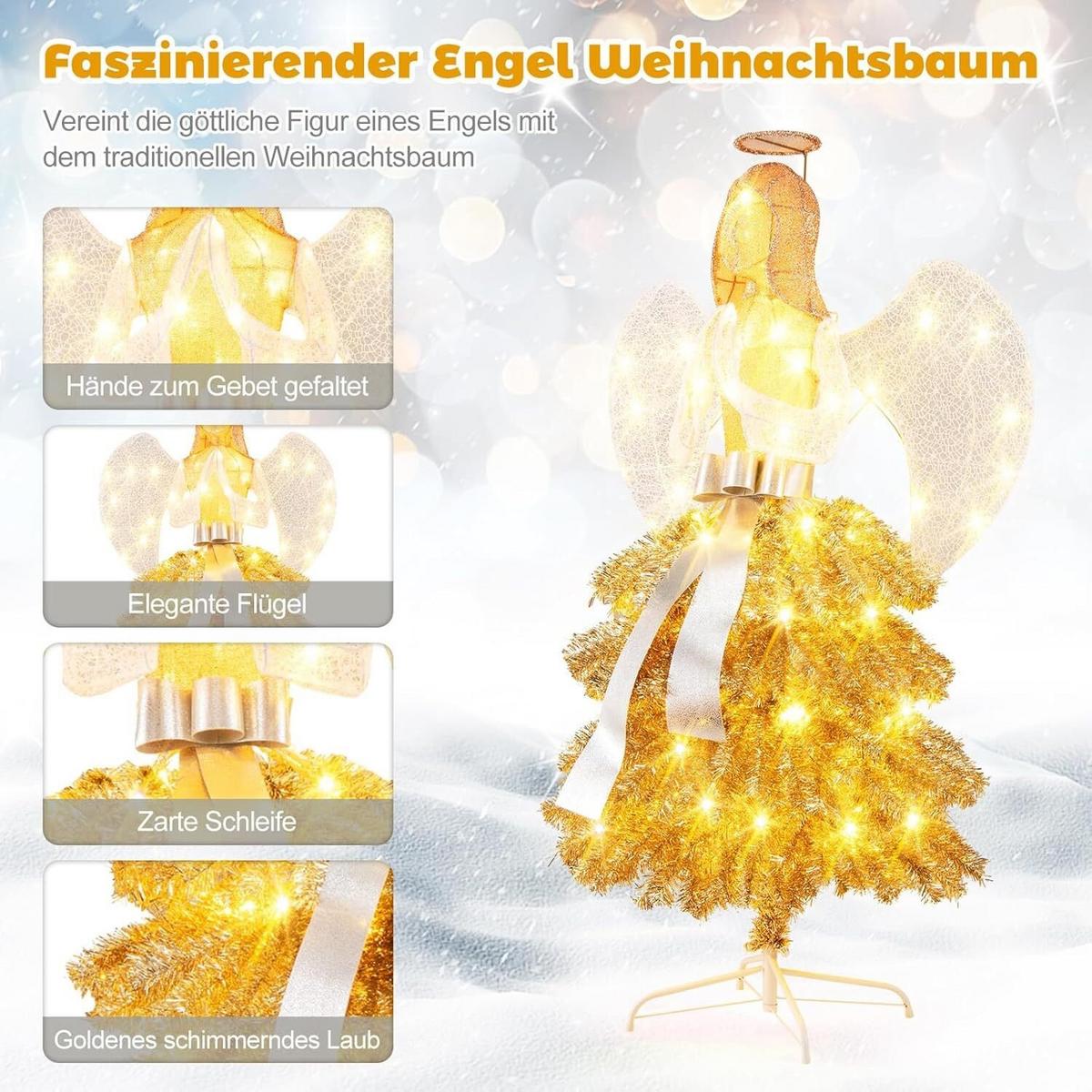 WEIHNACHTSBAUM 157cm Weiß - Weiß, Metall (157cm) - COSTWAY