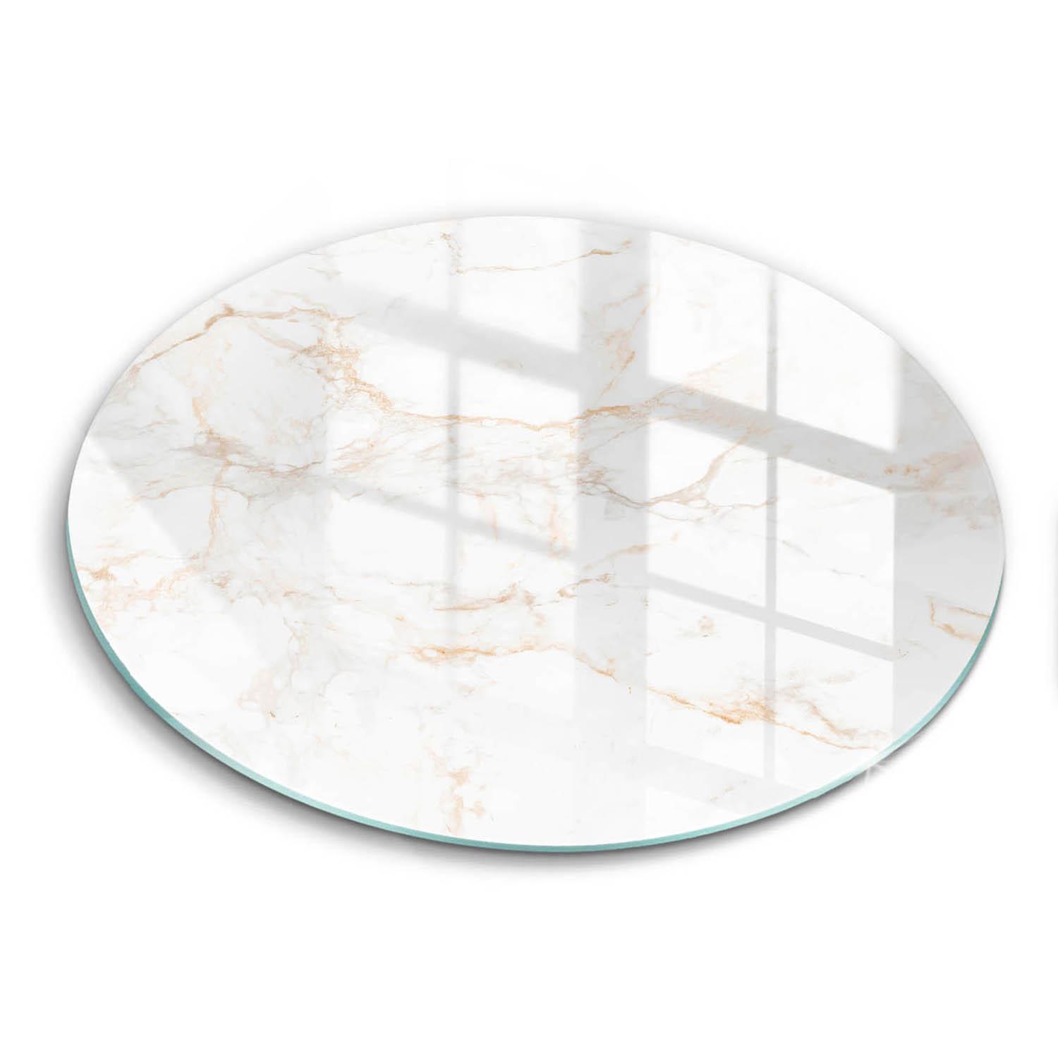 GLASPLATTE Ø 30 cm Eleganter Stein Marmor - Weiß, Glas (30/30cm) - Wallfluent