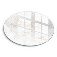 GLASPLATTE Ø 30 cm Eleganter Stein Marmor - Weiß, Glas (30/30cm) - Wallfluent