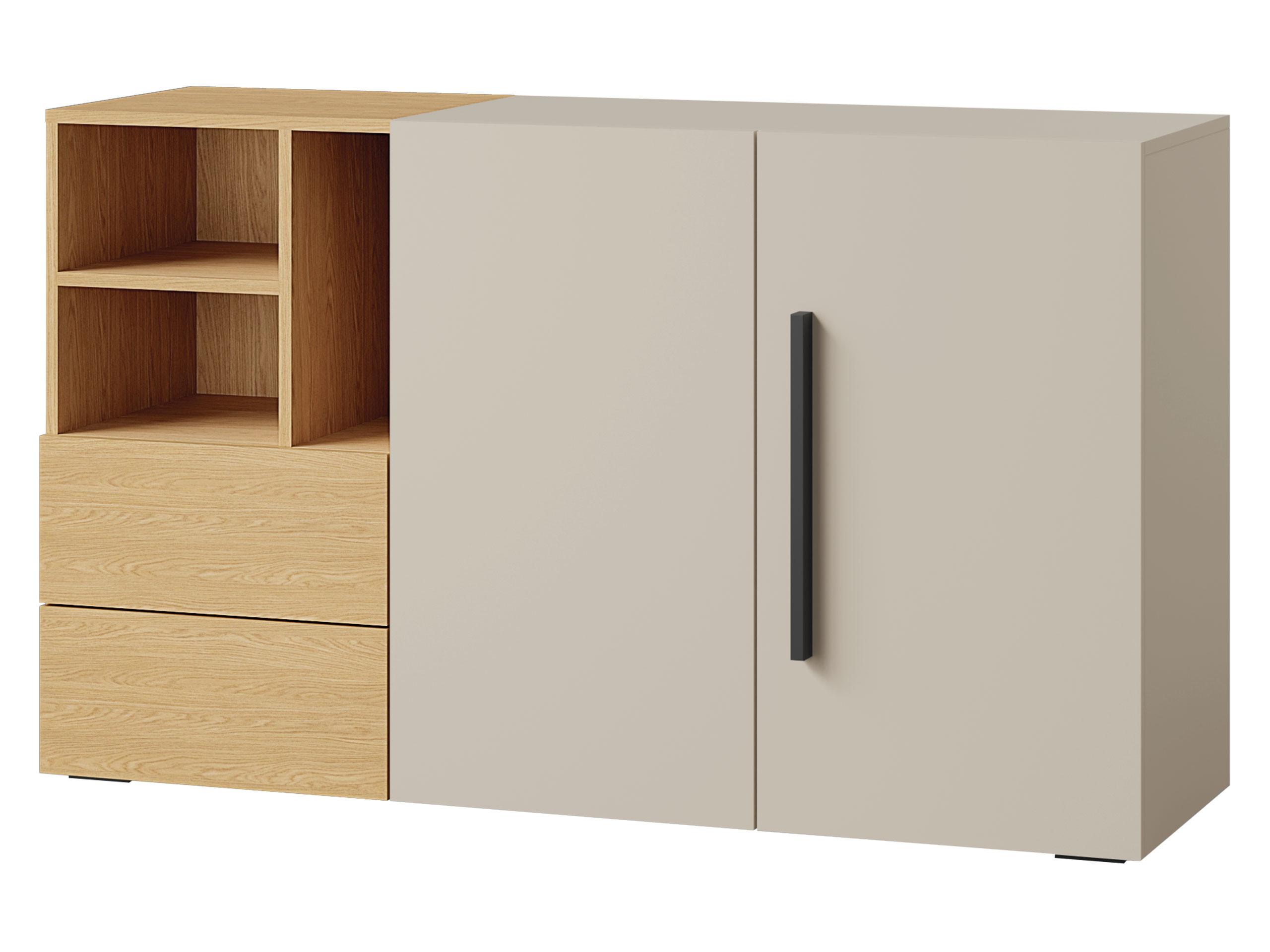 SIDEBOARD Lorin 2D2S LO07 - Kaschmir/Eichefarben, Holzwerkstoff (136/80/40cm) - MIRJAN24