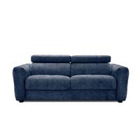 SOFA CALVERA 3-Sitzer, dunkelblau - Schwarz/Dunkelblau, Holzwerkstoff/Textil (204/79/106cm) - Wozimo