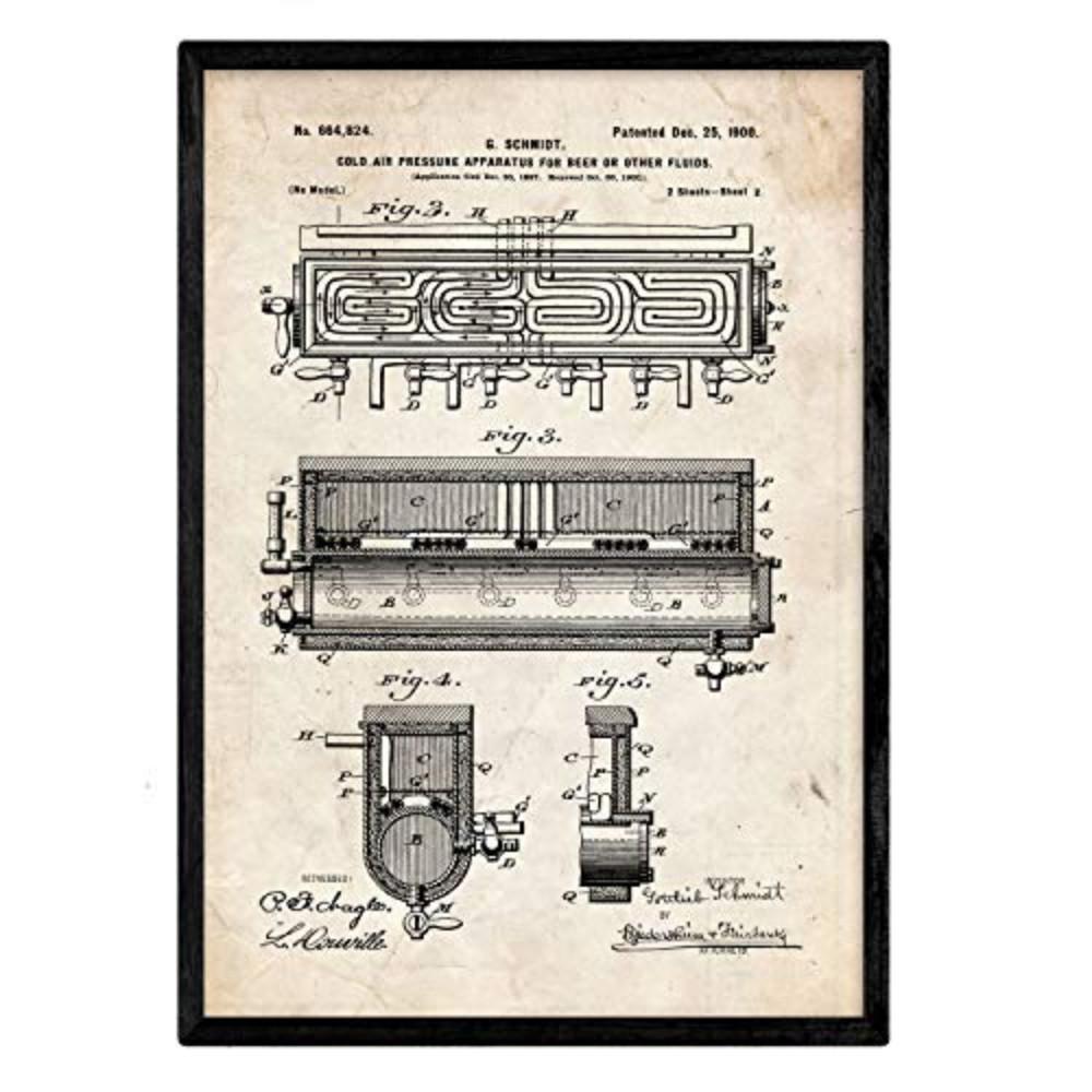 POSTER Kaltluftdruckgerät Patent A3 Rahmenlos - Klar, Papier (29.7/5/42cm) - Nacnic