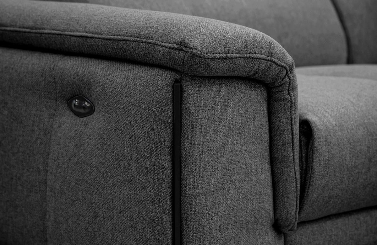 RELAXSOFA MATERA 3-Sitzer mit 2 Relaxfunktionen, schwarz - Schwarz, Holzwerkstoff/Textil (212/82/103cm) - Wozimo