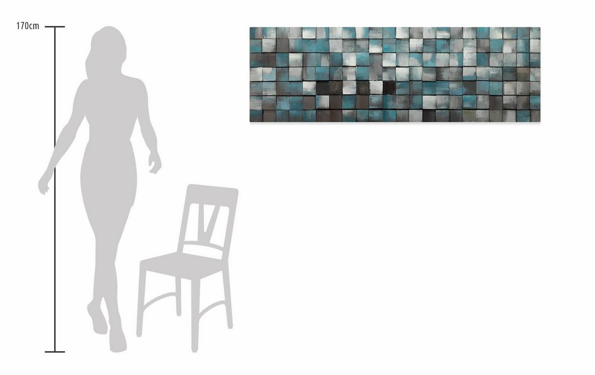 HOLZBILD Blau 144/44 cm - Blau, Holz (7.8/44cm) - KUNSTLOFT