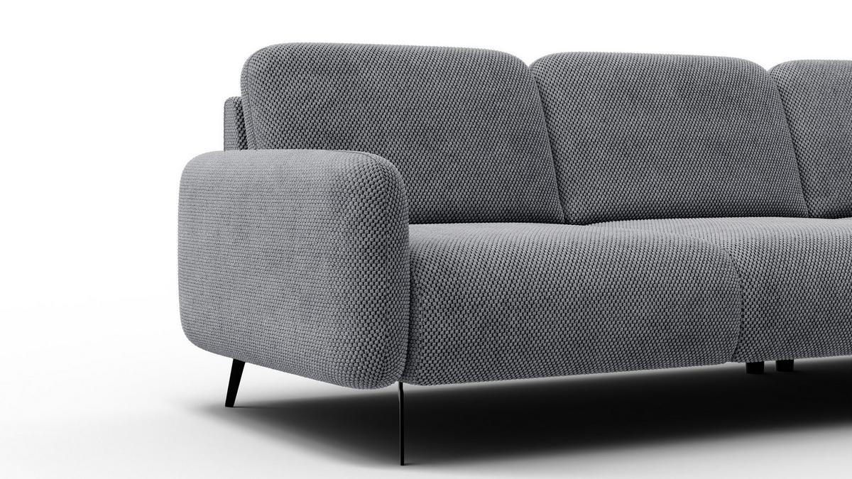 ECKSOFA FEBE 4-Sitzer rechts, grau - Schwarz/Grau, Holz/Textil (264/157cm) - Wozimo