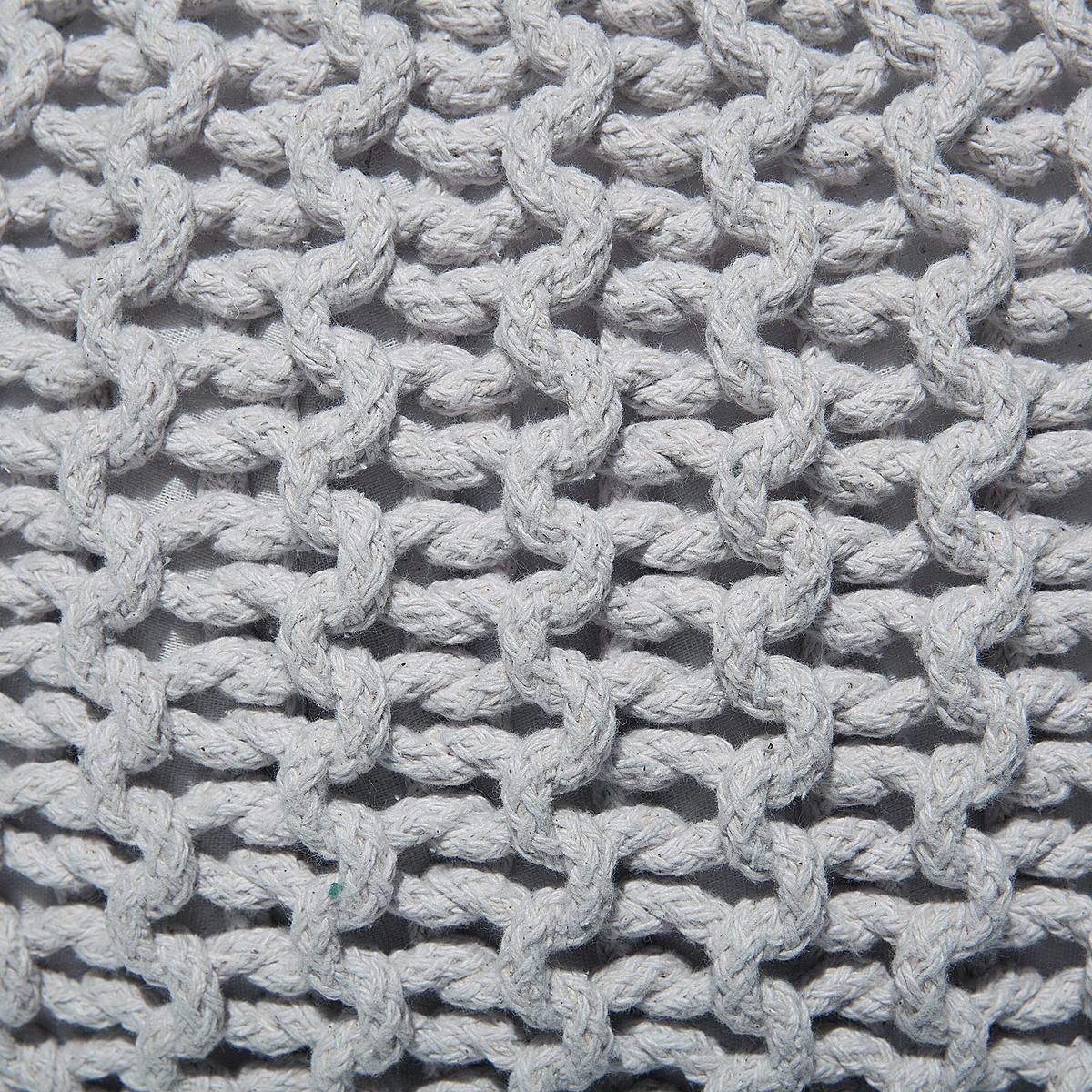 POUF Conrad 50/50/35 cm - Grau, Naturmaterialien/Textil (50/35/50cm) - Beliani