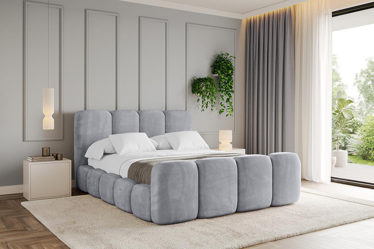 POLSTERBETT mit Bettkasten, Fußteil und Lattenrost, Boxbett ohne Matratze - KALA-Z 140x200 Hellgrau - Hellgrau, Holzwerkstoff/Textil (140/200cm) - ALTDECOR