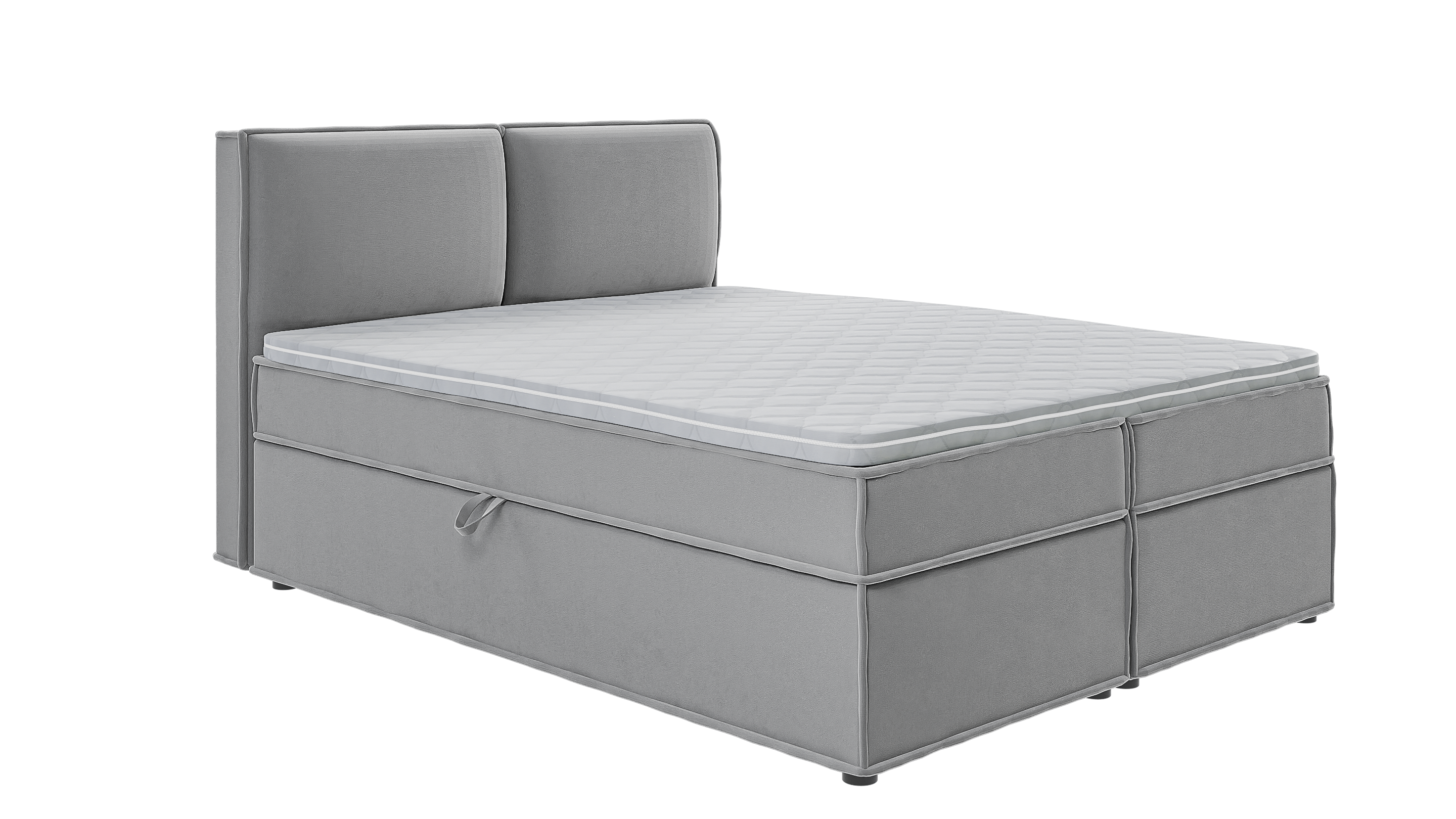 BOXBETT Eclipse 160/200 cm Grau Luxusmicrofaser - Schwarz/Grau, Holz/Kunststoff (160/200cm) - S-Style Möbel
