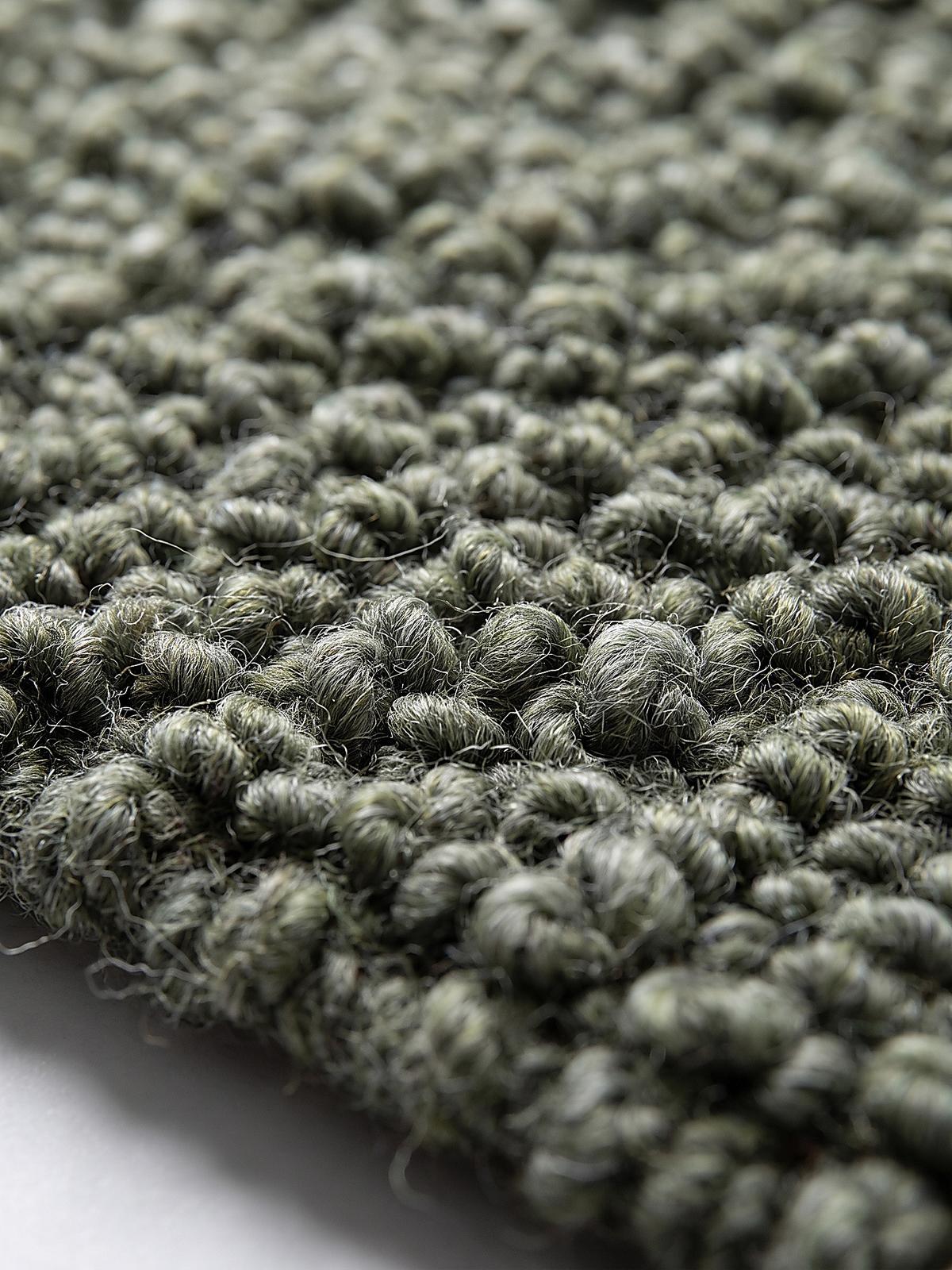 KURZFLORTEPPICH handgewebt GLAVEN, Bouclé-Struktur, Grün-Grau, 120 x 170 cm - Grün, Textil (120/170cm) - KADIMA DESIGN