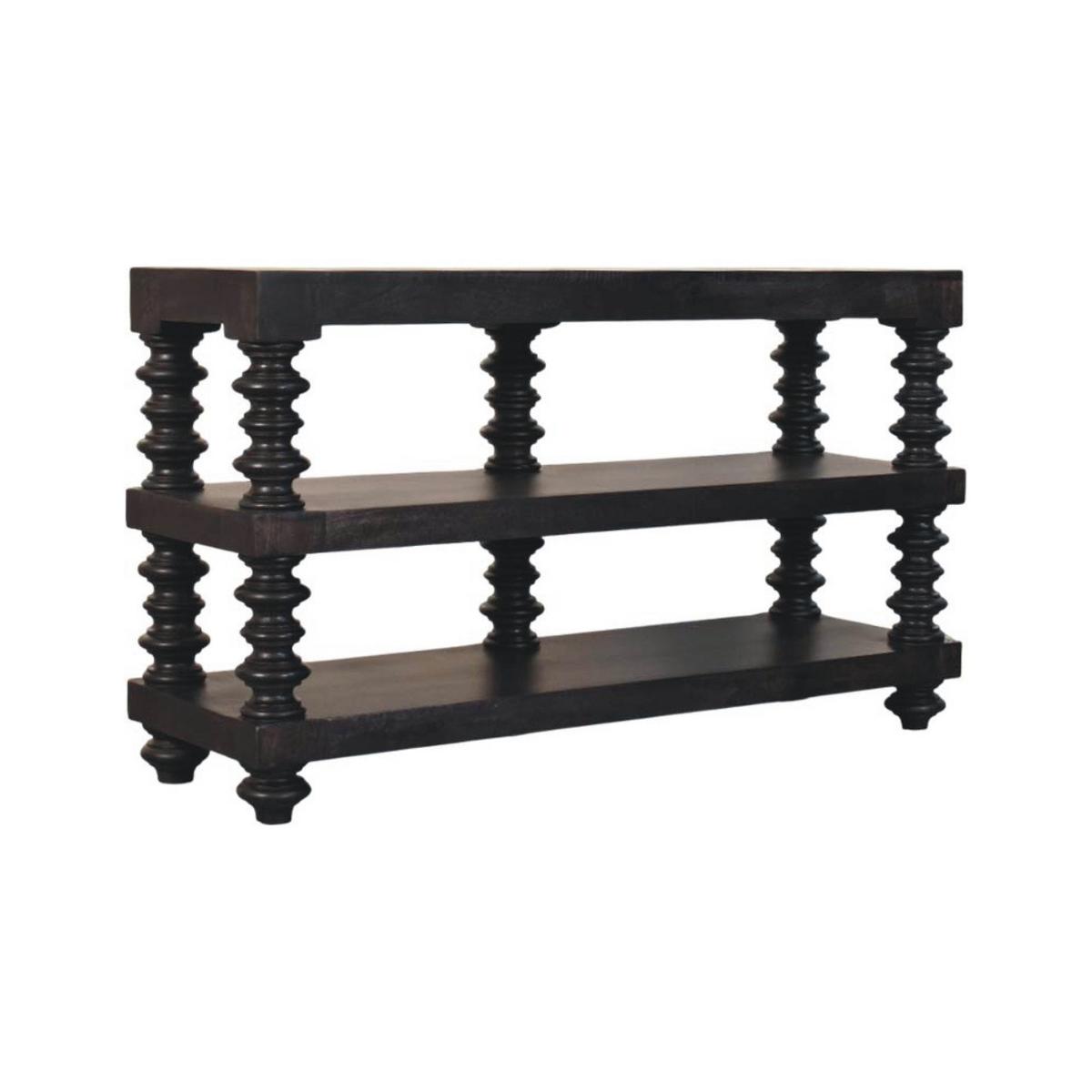 KONSOLENTISCH in tiefem Carbon-Escheton, 2 Ablagen, braun mit Carbon-Finish - Dunkelbraun, Holz (40/130/76cm) - Artisan Furniture