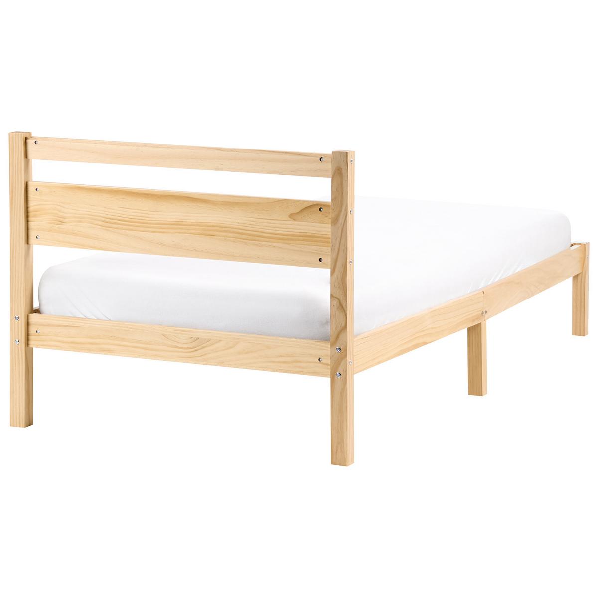 BETT mit Lattenrost 90/200 Kiefernholz Hellbraun Echallon - Hellbraun/Braun, Holz (90/200cm) - Beliani