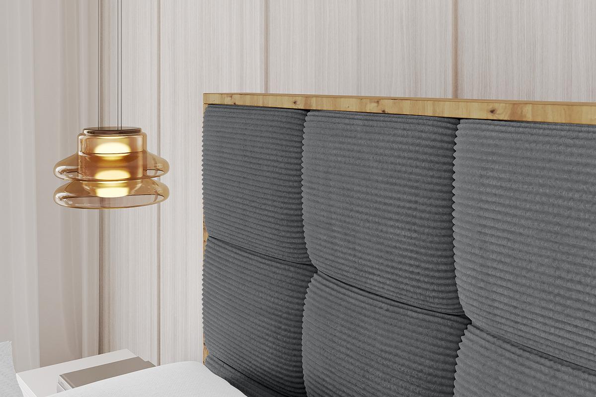 POLSTERBETT mit Bettkasten, Fußteil und Lattenrost, Boxbett ohne Matratze - ENZO2-Z 180x200 Dunkelgrau - Anthrazit, Holzwerkstoff/Textil (180/200cm) - ALTDECOR