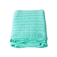 STRICKDECKE 150/200 cm, Baumwolle mit Zopfmuster - Pastellgrün, Textil (150/200cm) - Homescapes