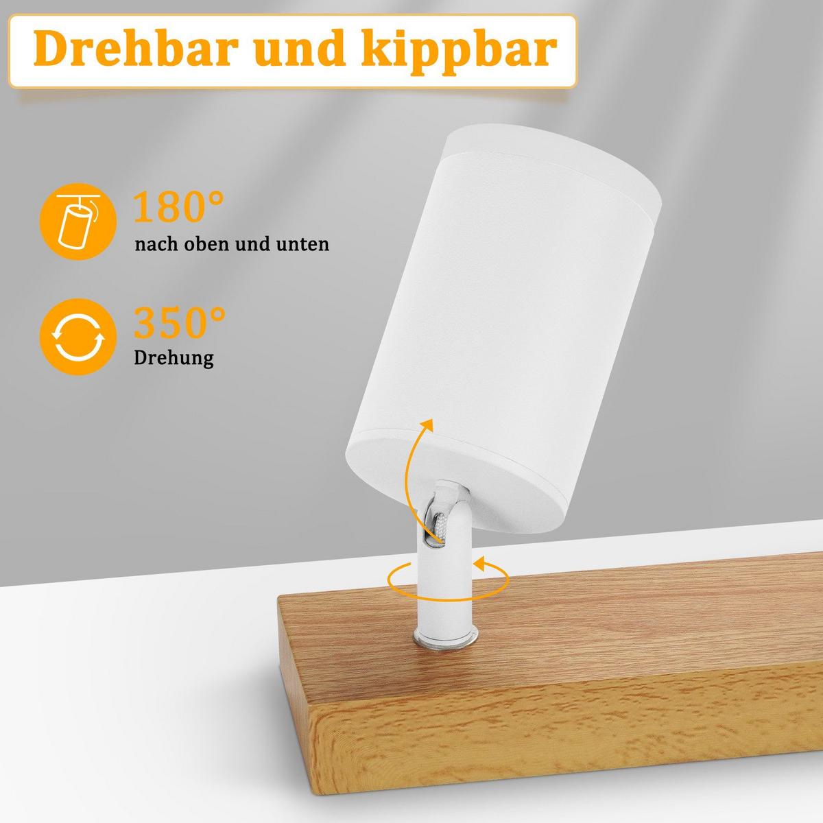 DECKENSTRAHLER Barsinghausen 4-flammig 54/6/15 cm - Weiß, Metall (54/6/15cm) - Nettlife