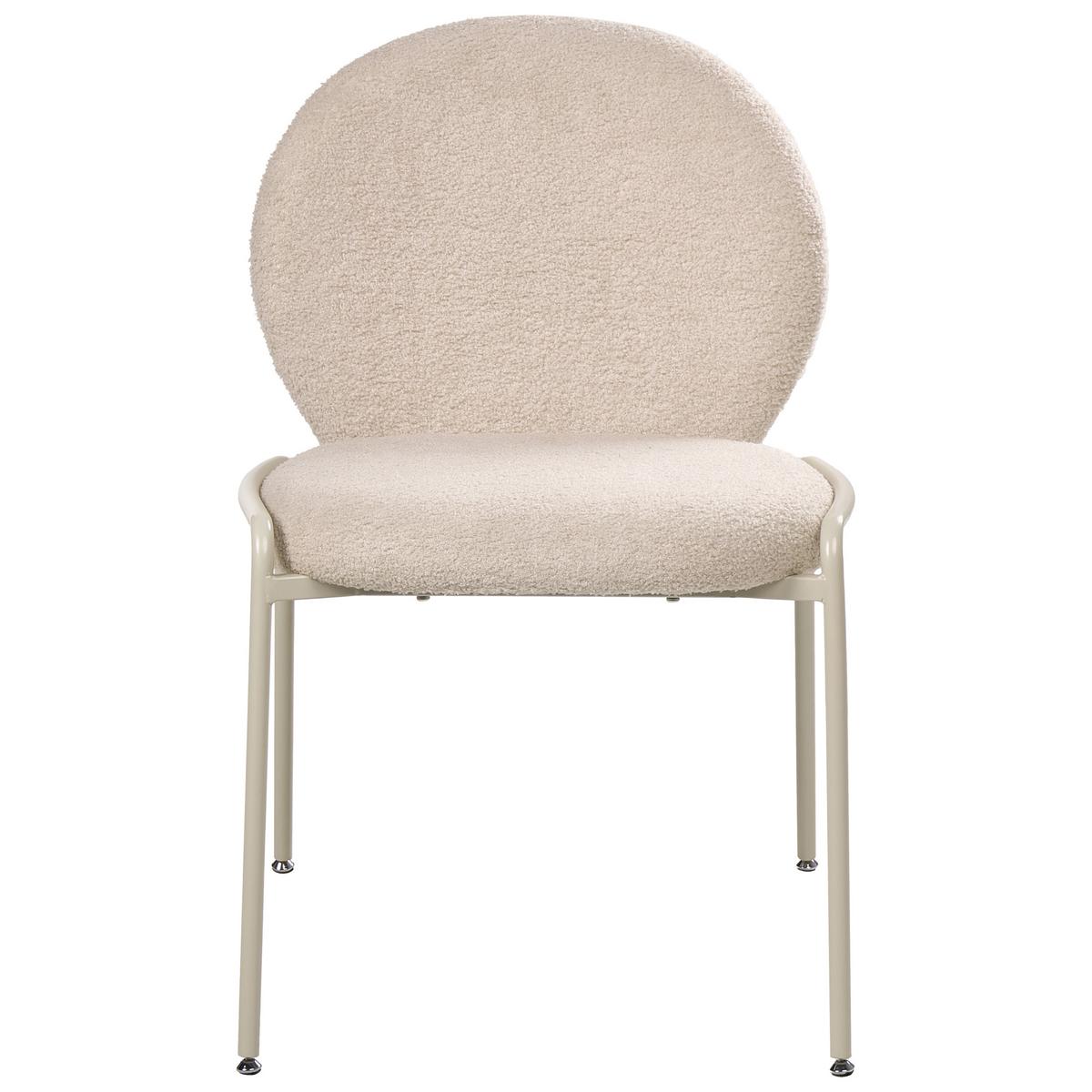 STUHL 2er-Set Bouclé Hellbeige Ellie - Beige, Textil (56/83/65cm) - Beliani