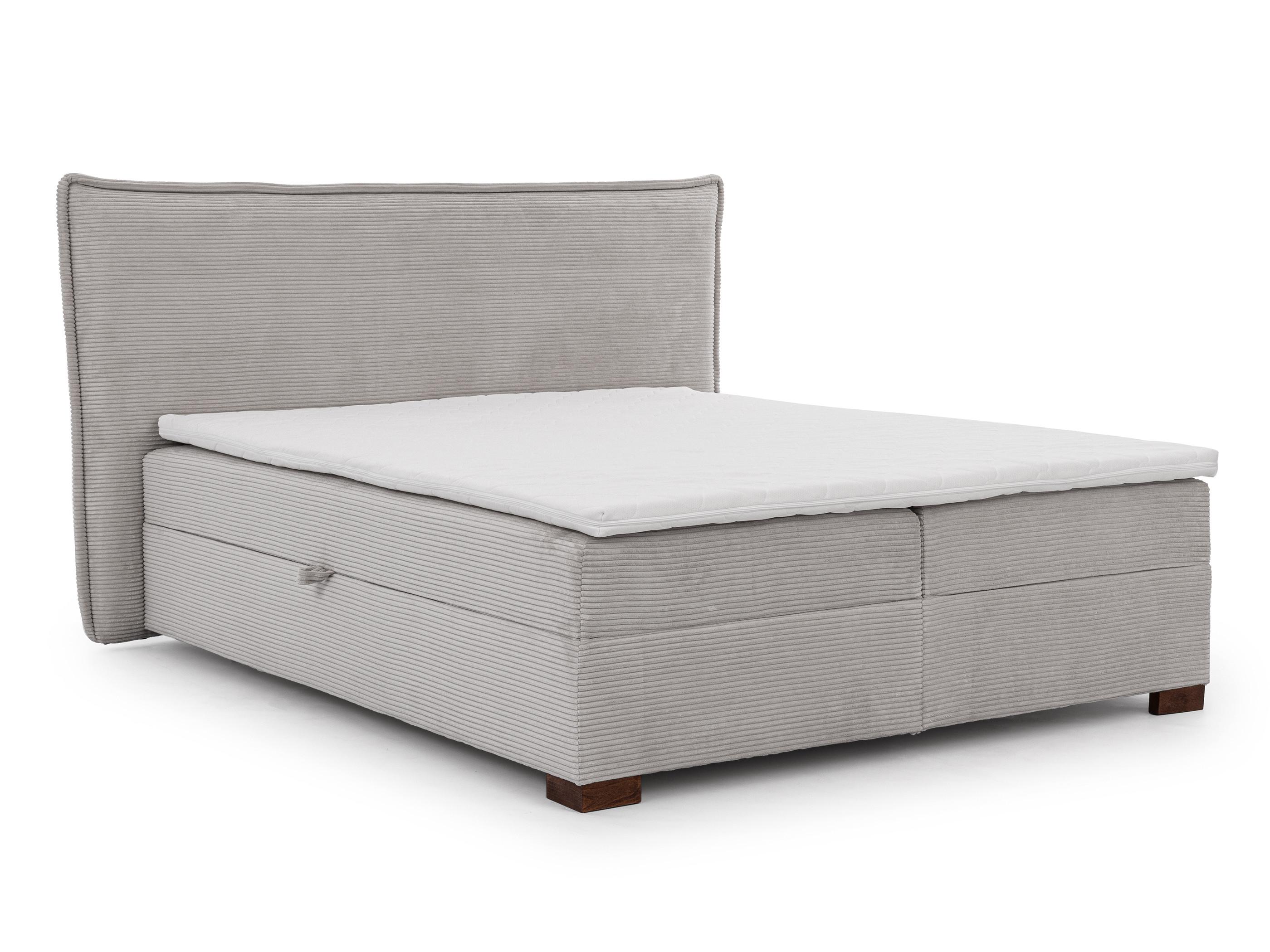 BOXBETT Lovetti II, Cord, H3 - Dunkelbraun/Hellgrau, Holz/Kunststoff (200/200cm) - S-Style Möbel