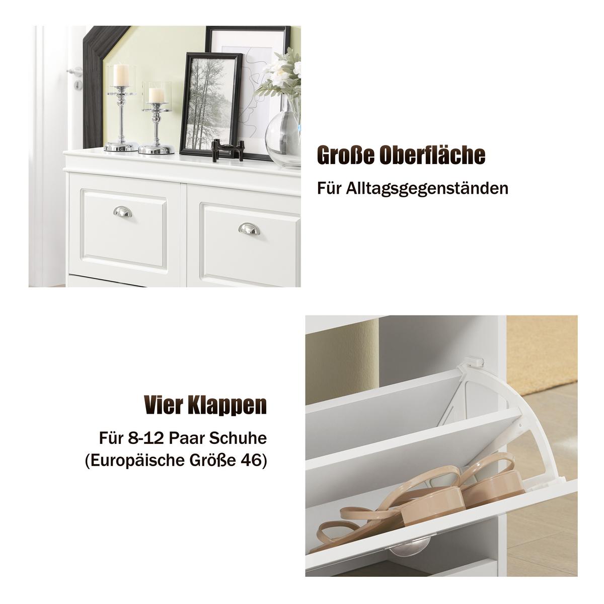 SCHUHSCHRANK Weiß - Weiß, Holzwerkstoff (105/82/24cm) - SoBuy