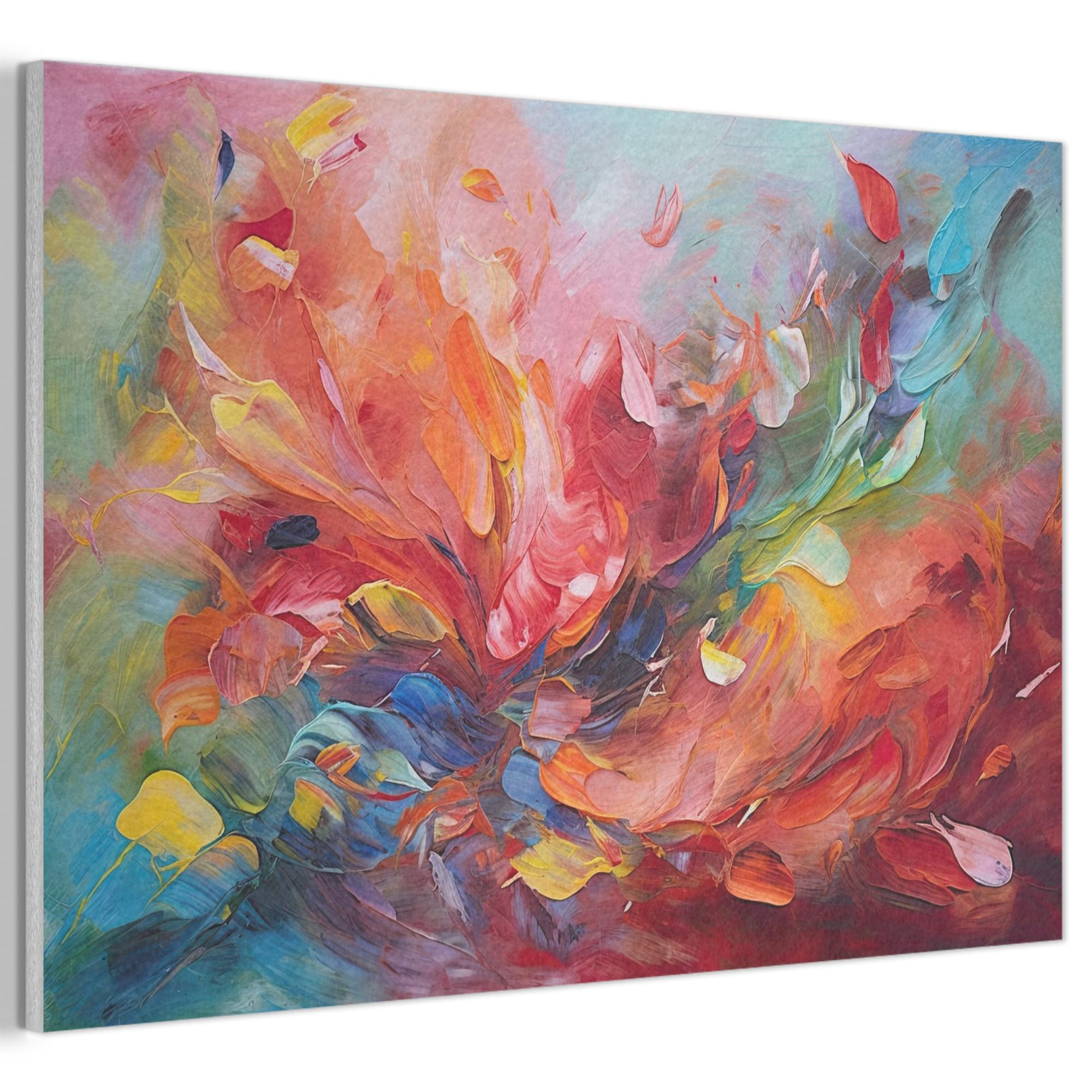AKUSTIKBILD Ölgemälde - Kunst - Abstrakt - Farbenfroh Akustikpaneele 90x60 cm - Altrosa, Kunststoff (90/60/0.9cm) - MuchoWow