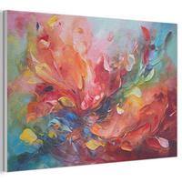 AKUSTIKBILD Ölgemälde - Kunst - Abstrakt - Farbenfroh Akustikpaneele 90x60 cm - Altrosa, Kunststoff (90/60/0.9cm) - MuchoWow