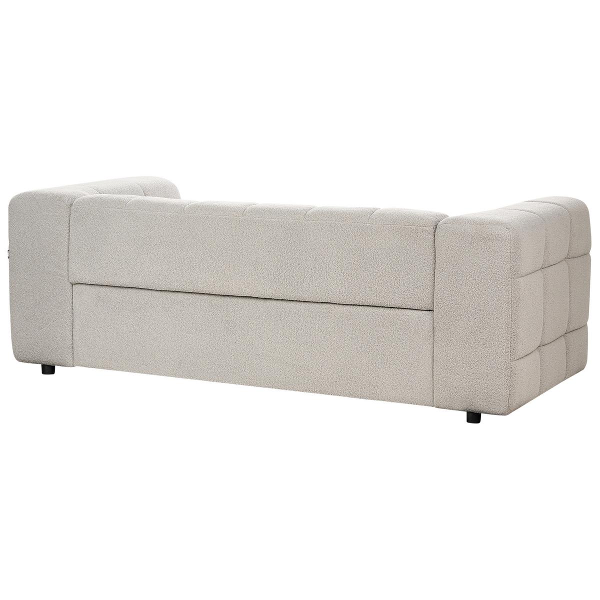 3-SITZER-SOFA Bouclé grau Mullola - Grau, Textil (227/77/103cm) - Beliani