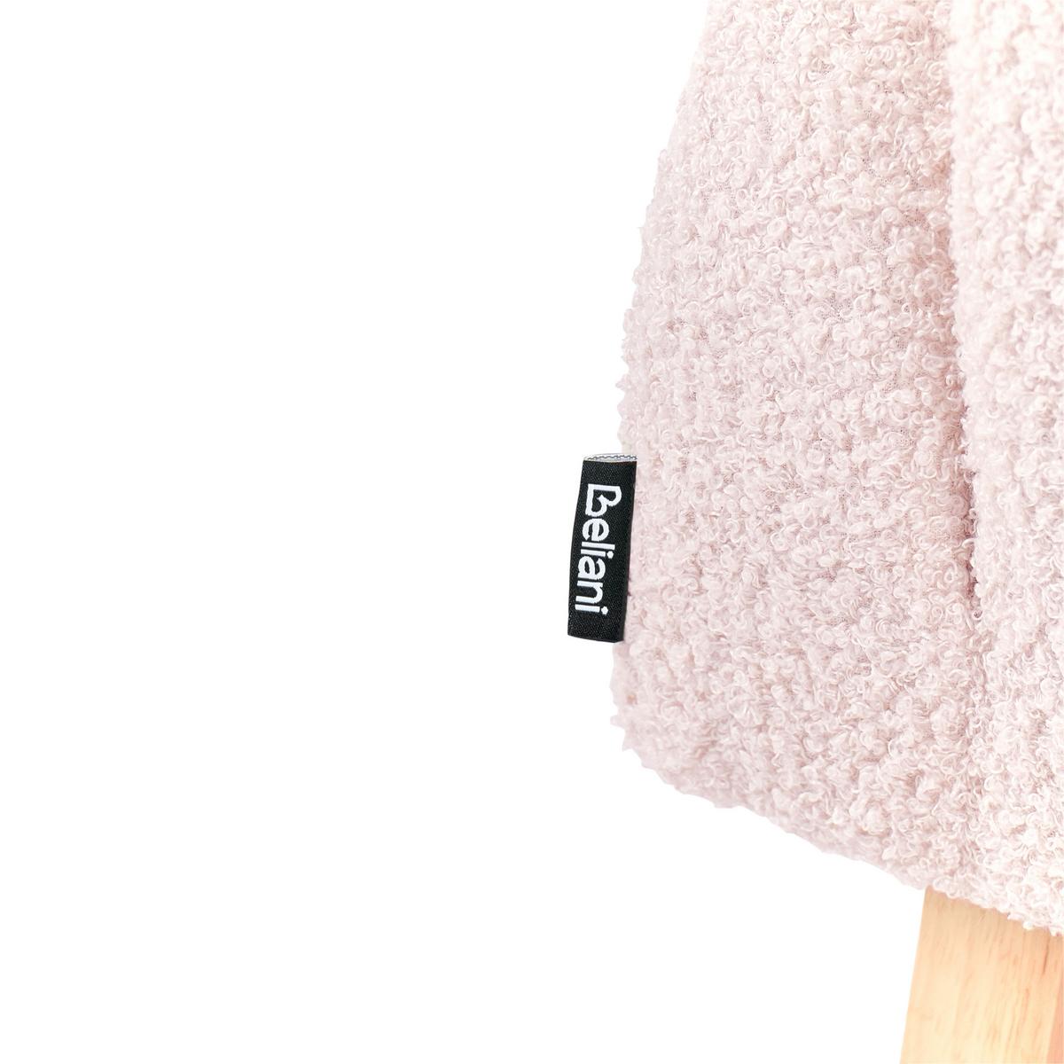 KINDERSCHAUKELSTUHL Bouclé Pastellrosa Hug - Pink, Textil (54/53/52cm) - Beliani