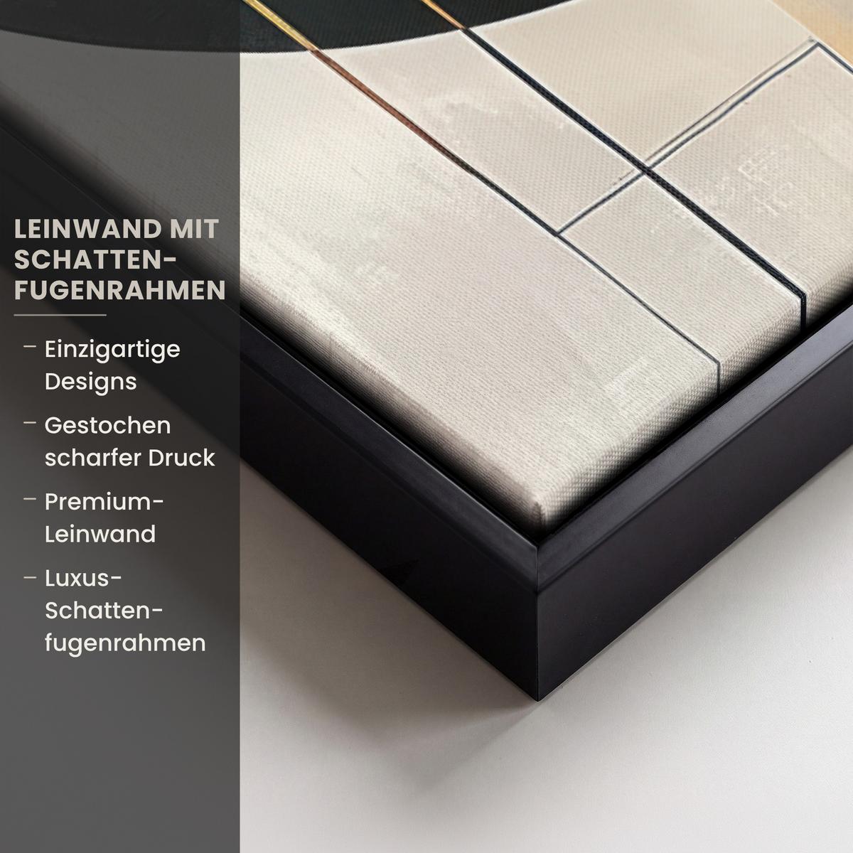 LEINWAND Bilder mit Rahmen - Abstrakt - Gold - Bronze - Grün - Formen - Modern - 40x60 - Multicolor, Textil (40/60cm) - MuchoWow