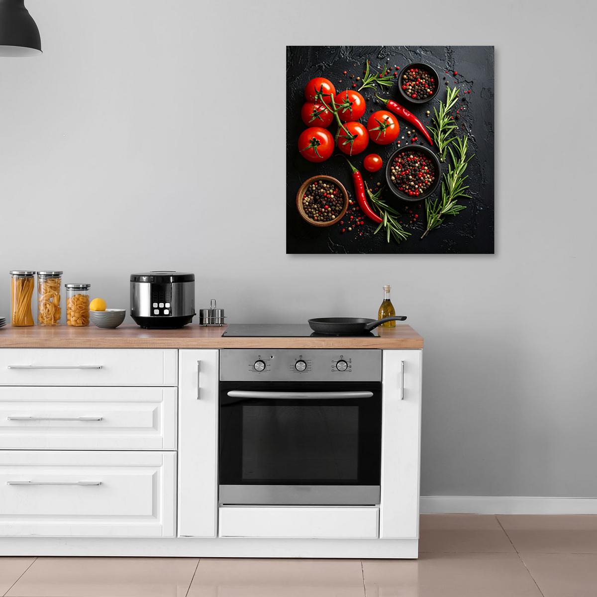 LEINWANDBILD Essen & Trinken 60x60cm - Rot, Textil (60/60cm) - Feeby