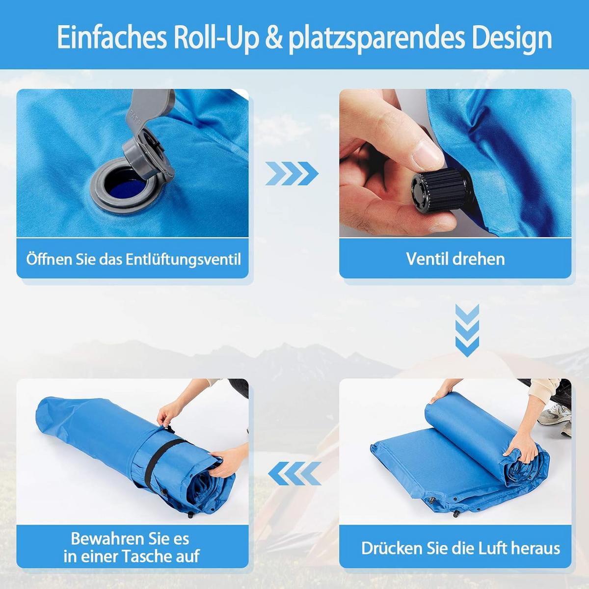 CAMPING MATTRESS Blau - Blau, Textil - COSTWAY