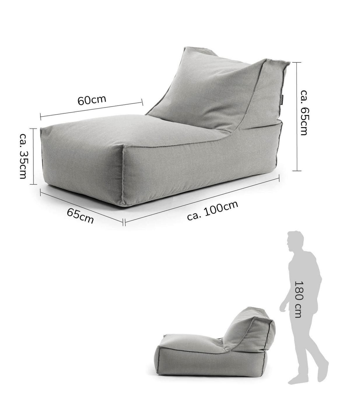 OUTDOOR SITZSACK Der Sundowner - Grau, Textil (60/65/95cm) - Mokebo