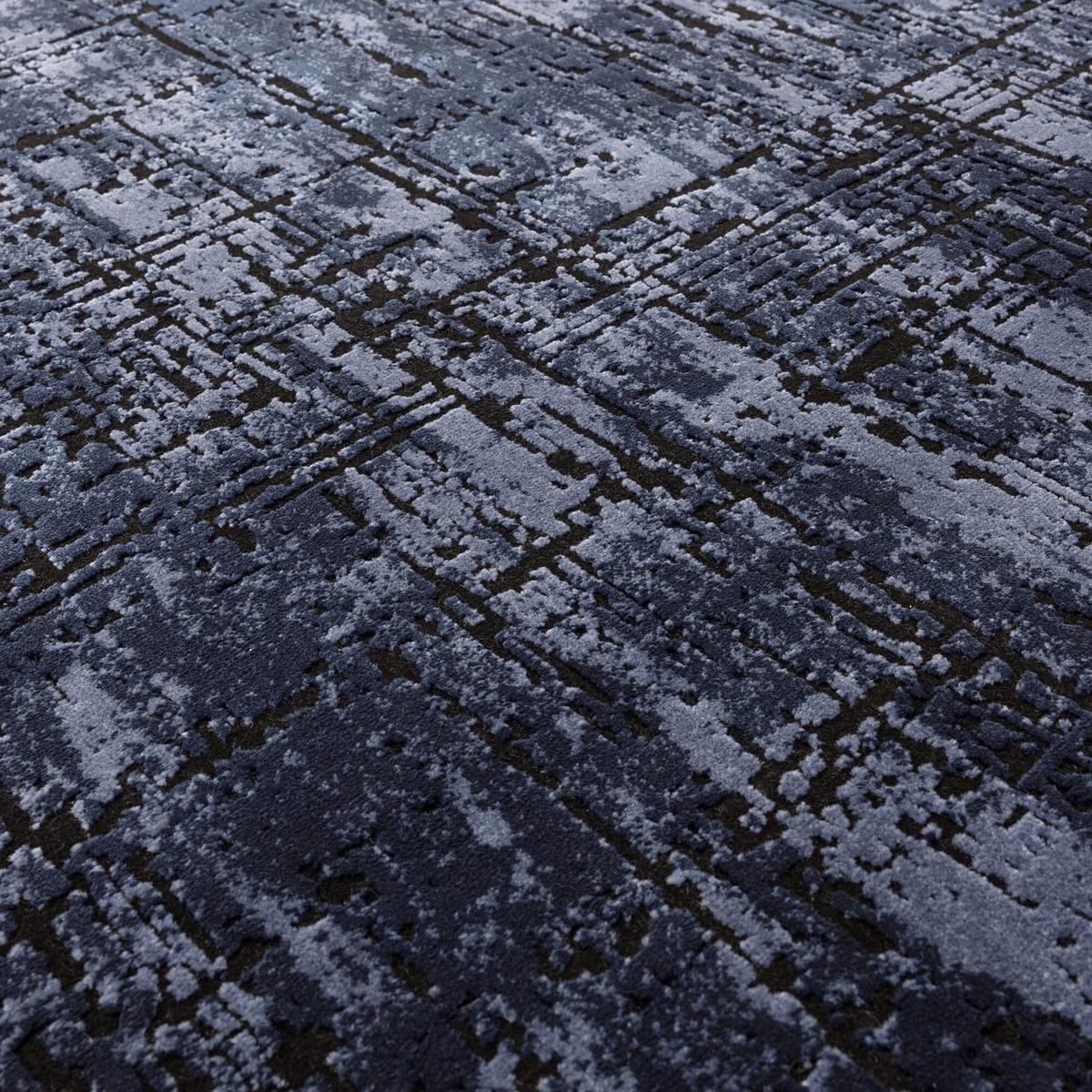 TEPPICH TIBER-Rom, abstrakt, Dunkelblau, 160 x 230 cm - Blau, Textil (230/160cm) - KADIMA DESIGN