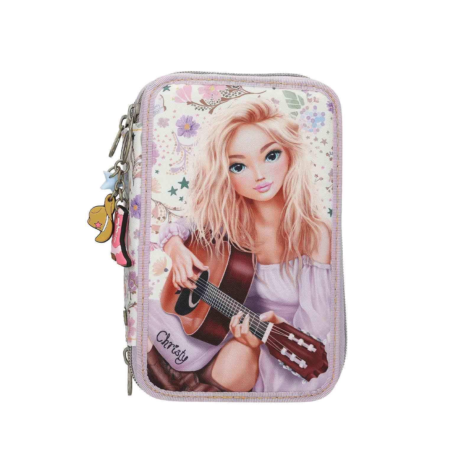 3-FACH FEDERTASCHE COWGIRL TOPModel creme 7,5 x 13 x 20 cm - Creme, Kunststoff (13/20/7.5cm) - Depesche Germany