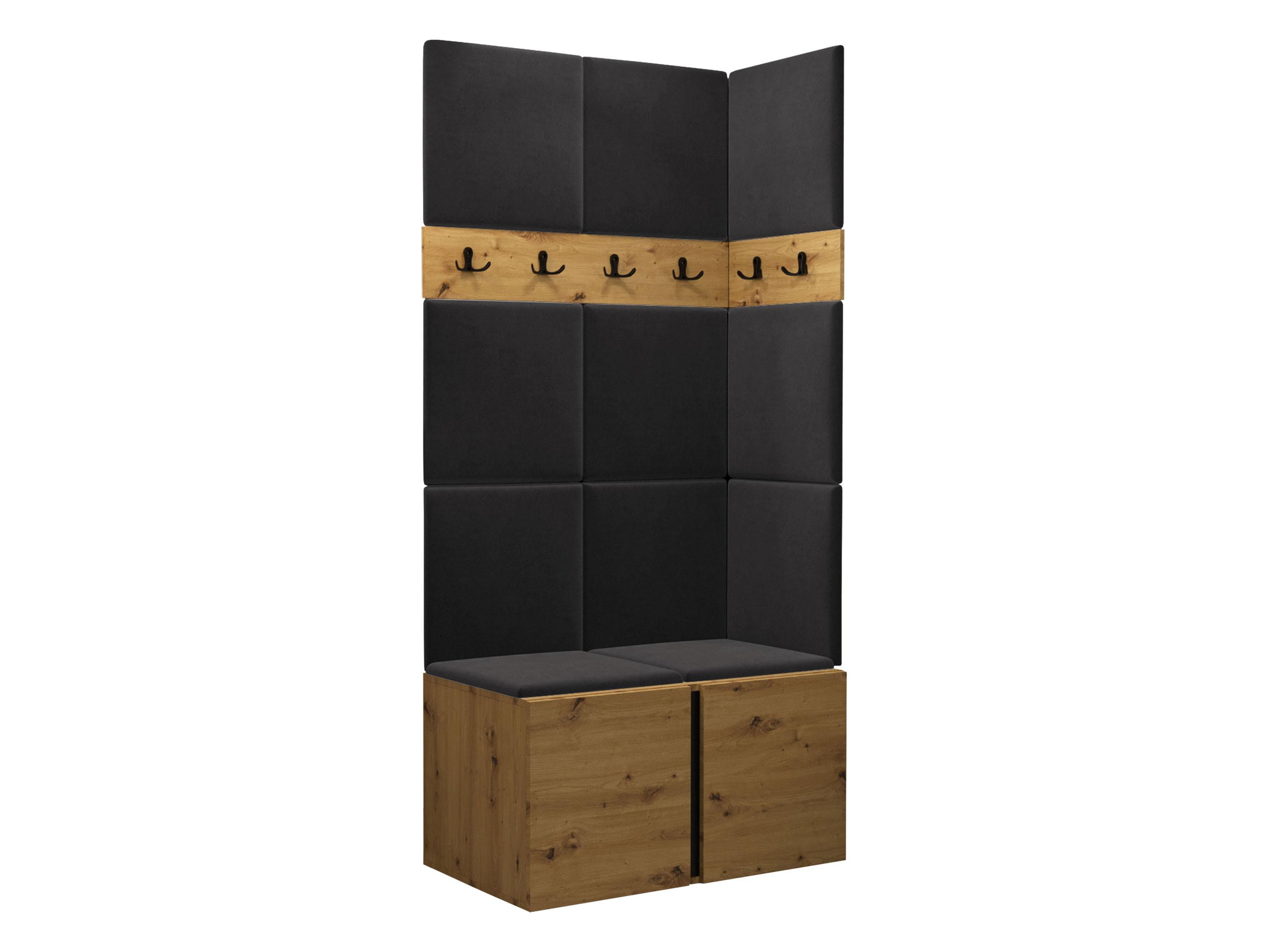 GARDEROBEN-SET Orion I - Anthrazit/Eiche Artisan, Holzwerkstoff/Kunststoff (84/186/46cm) - MIRJAN24