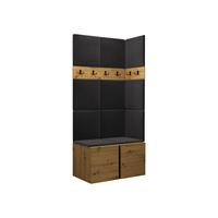 GARDEROBEN-SET Orion I - Anthrazit/Eiche Artisan, Holzwerkstoff/Kunststoff (84/186/46cm) - MIRJAN24