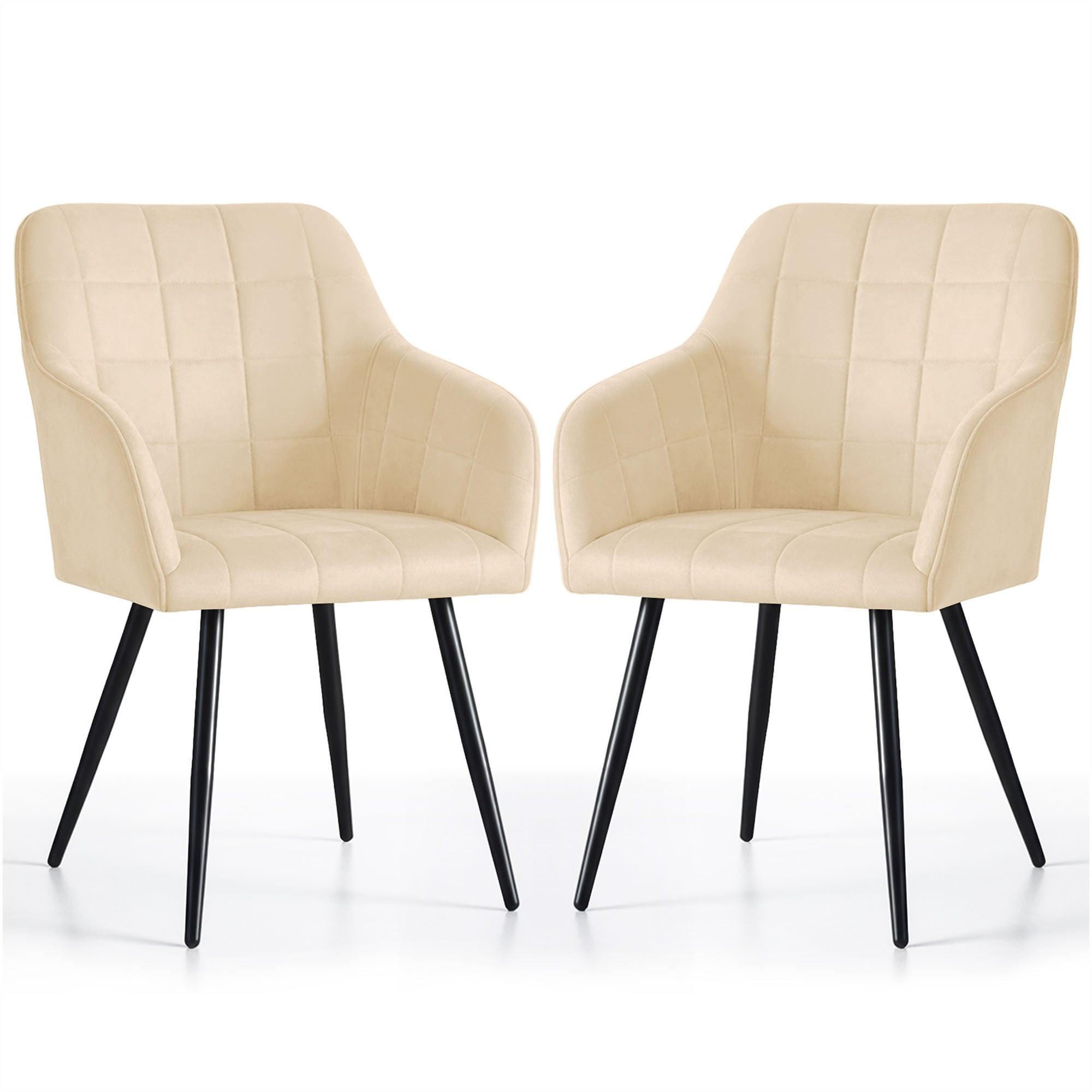 POLSTERSTUHL 2er Set, Metallbeine Beige, Schwarz 54/82/58 - Beige/Schwarz, Textil (54/82/51cm) - RAUMHIRSCH FURNITURE