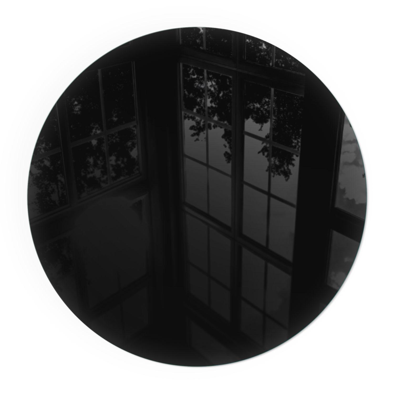 GLASPLATTE für Kamin Ø 90 cm - Schwarz, Glas (90/90/0.4cm) - TULUP