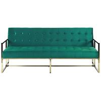 3-SITZER-SCHLAFSOFA Samtstoff Smaragdgrün Marstal - Hellgrün, Textil (187/83/78cm) - Beliani