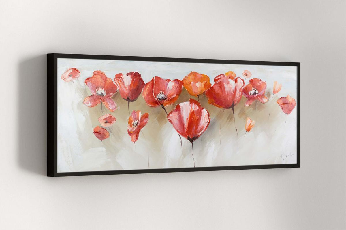 ÖLGEMÄLDE 150/50 cm - Rot, Holz/Textil (150/50cm) - KUNSTLOFT