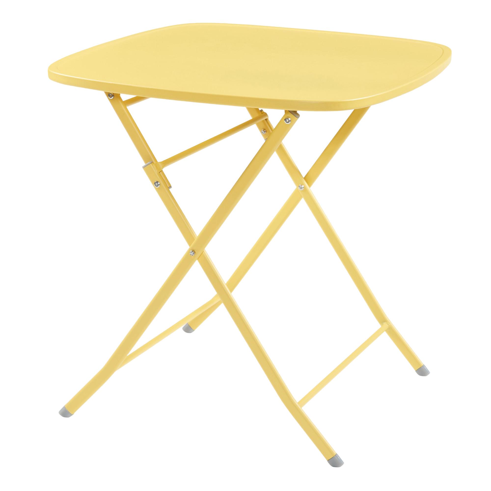 GARTENKLAPPTISCH Sande - Gelb, Metall (70/70/71cm) - [en.casa]