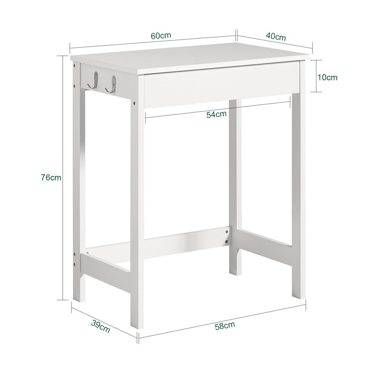 SCHREIBTISCH Weiß - Weiß, Holzwerkstoff (40/60/77cm) - SoBuy