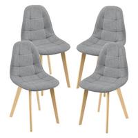 ESSZIMMERSTUHL Kopparberg 4er-Set - Hellgrau, Textil (53/86/47cm) - [en.casa]