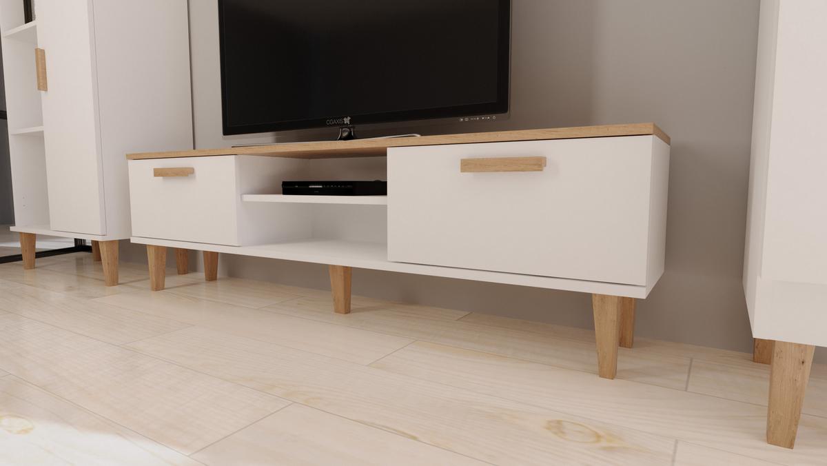 LOWBOARD Denver II Weiß 160/47,2/35 cm - Weiß, Holzwerkstoff (160/47/35cm) - RAUMHIRSCH FURNITURE