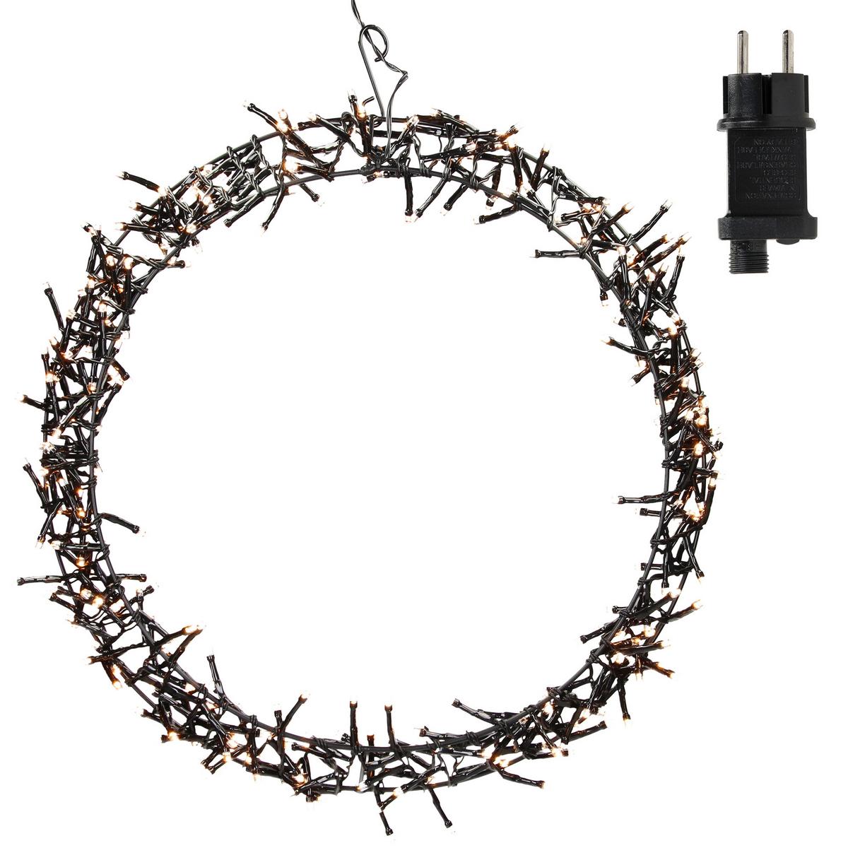 LED LICHTERKRANZ Ø38 cm 300 LEDs Warmweiß - Schwarz, Metall (38/5.5/38cm) - ECD-Germany