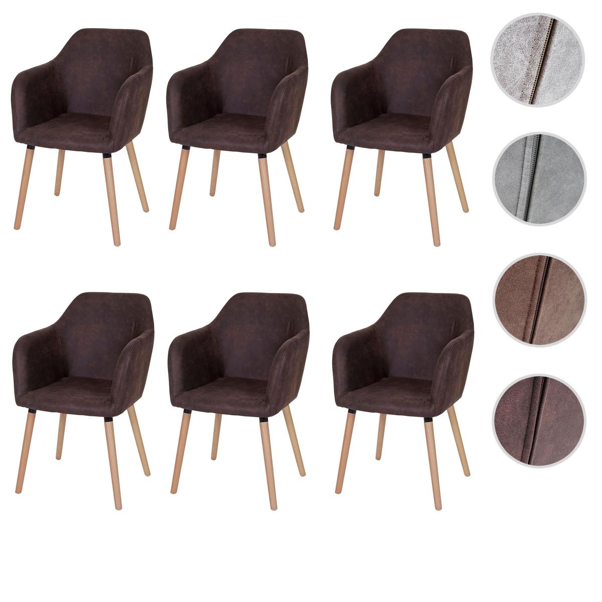 ESSZIMMERSTUHL Rehbraun 6er-Set - Hellbraun/Dunkelbraun, Textil (58/88/64cm) - MCW