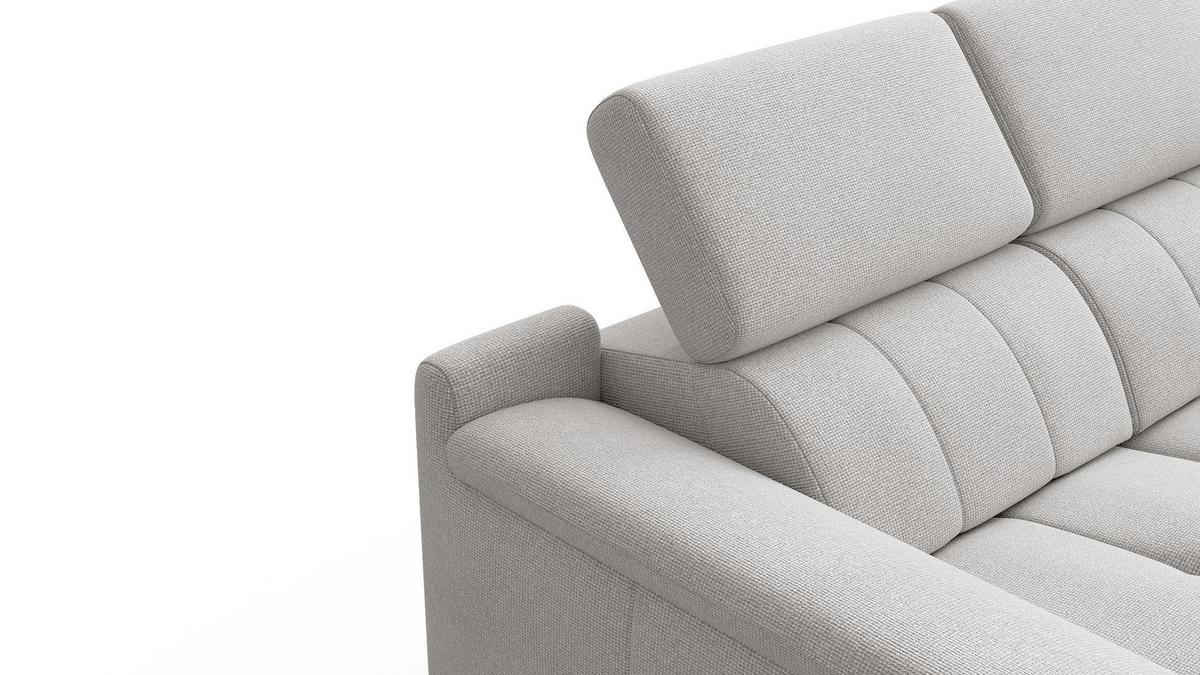RELAXSOFA FIERO 2-Sitzer mit 2 Relaxfunktionen, hellgrau - Hellgrau/Schwarz, Holzwerkstoff/Textil (170/82/103cm) - Wozimo