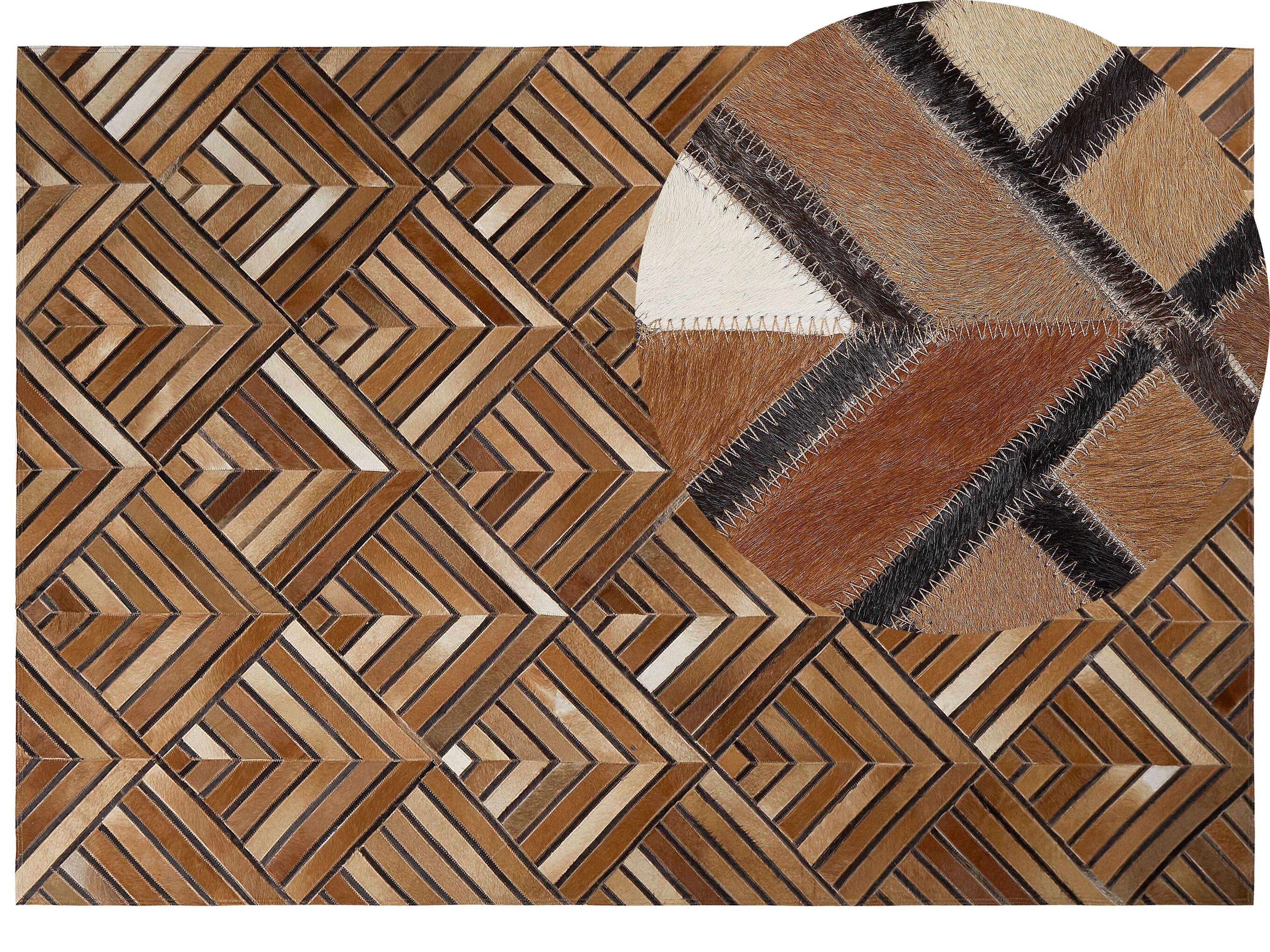 KURZFLOR-TEPPICH Tekir 230/160 cm - Braun, Fell (160/230cm) - Beliani