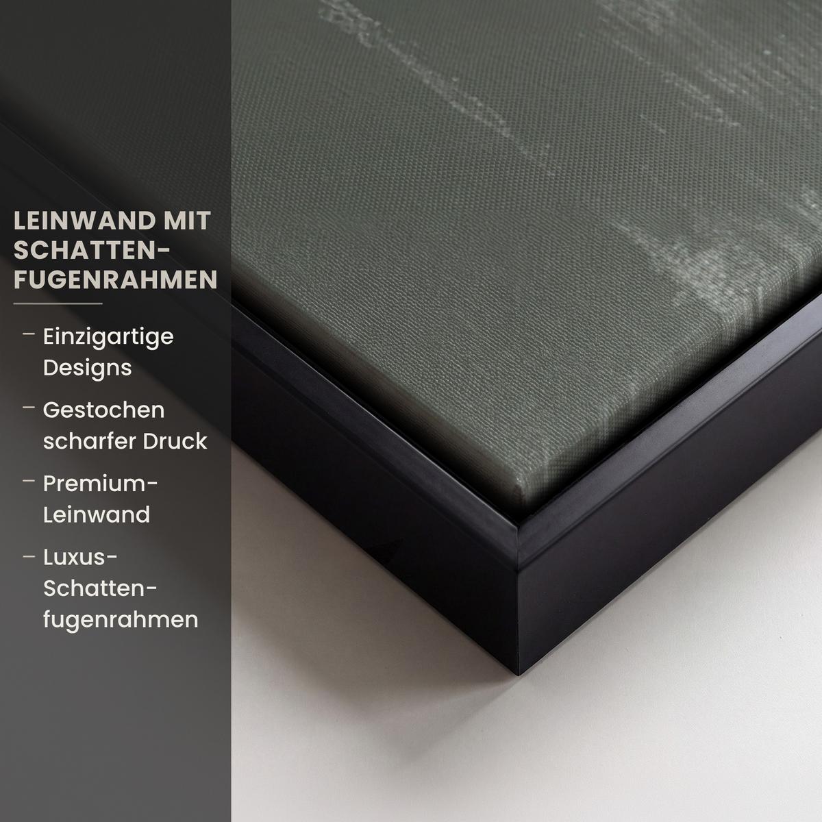 LEINWAND Bilder mit Rahmen - Wabi sabi - Beige - Pflanze - 90x90 - Sandfarben, Textil (90/90cm) - MuchoWow
